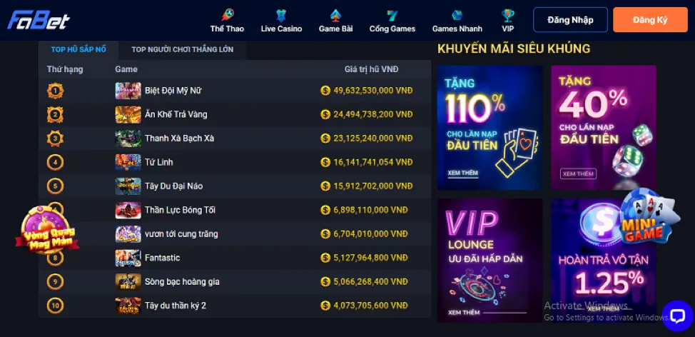Khuyến mãi hấp dẫn tại 84win